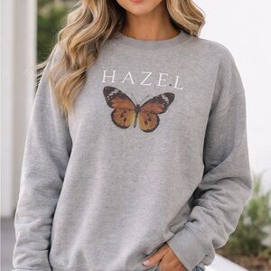 Hazel Boutique Gray Butterfly Sweatshirt